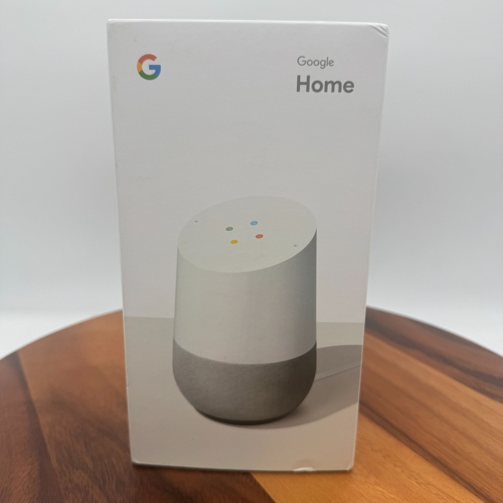 Google Home Voice-Activated Smart Speaker White Google Assistant NEW Open Box